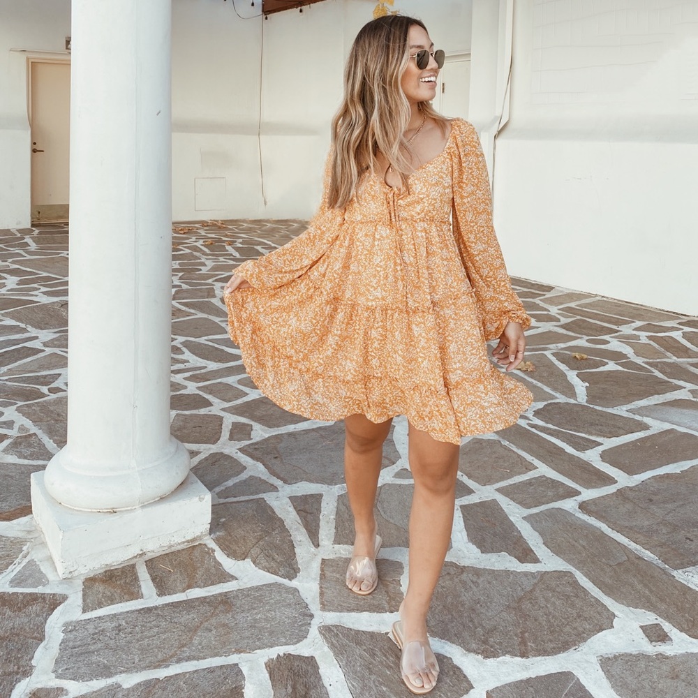 Forever 21 Long Sleeve Ruffle Dress